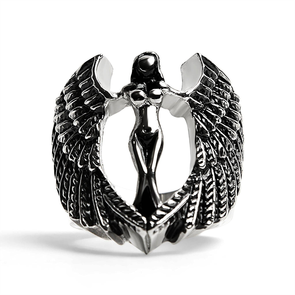 Anillo Grande de Ángel Desnudo de Acero Inoxidable: 7