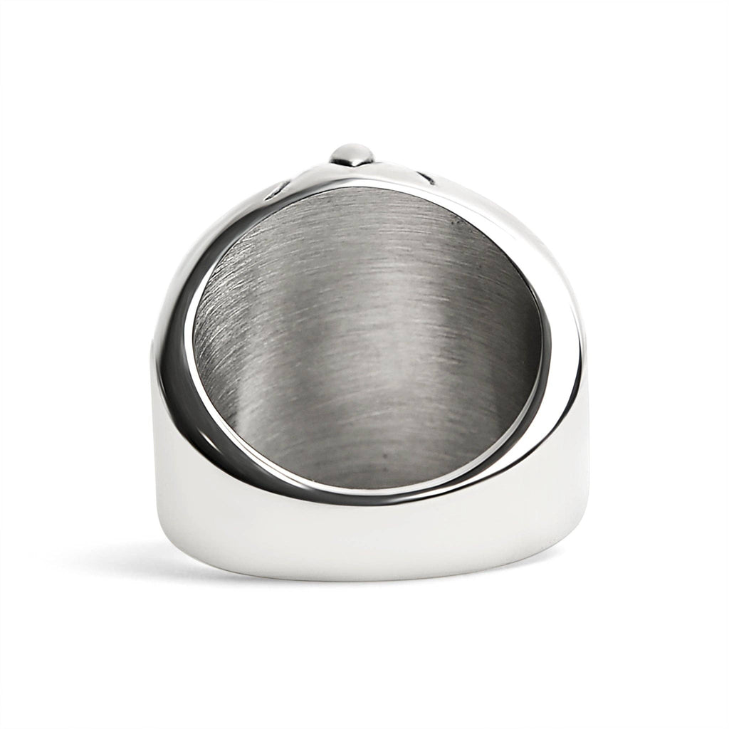 Anillo de calavera de acero inoxidable con detalles de araña y telaraña: 11