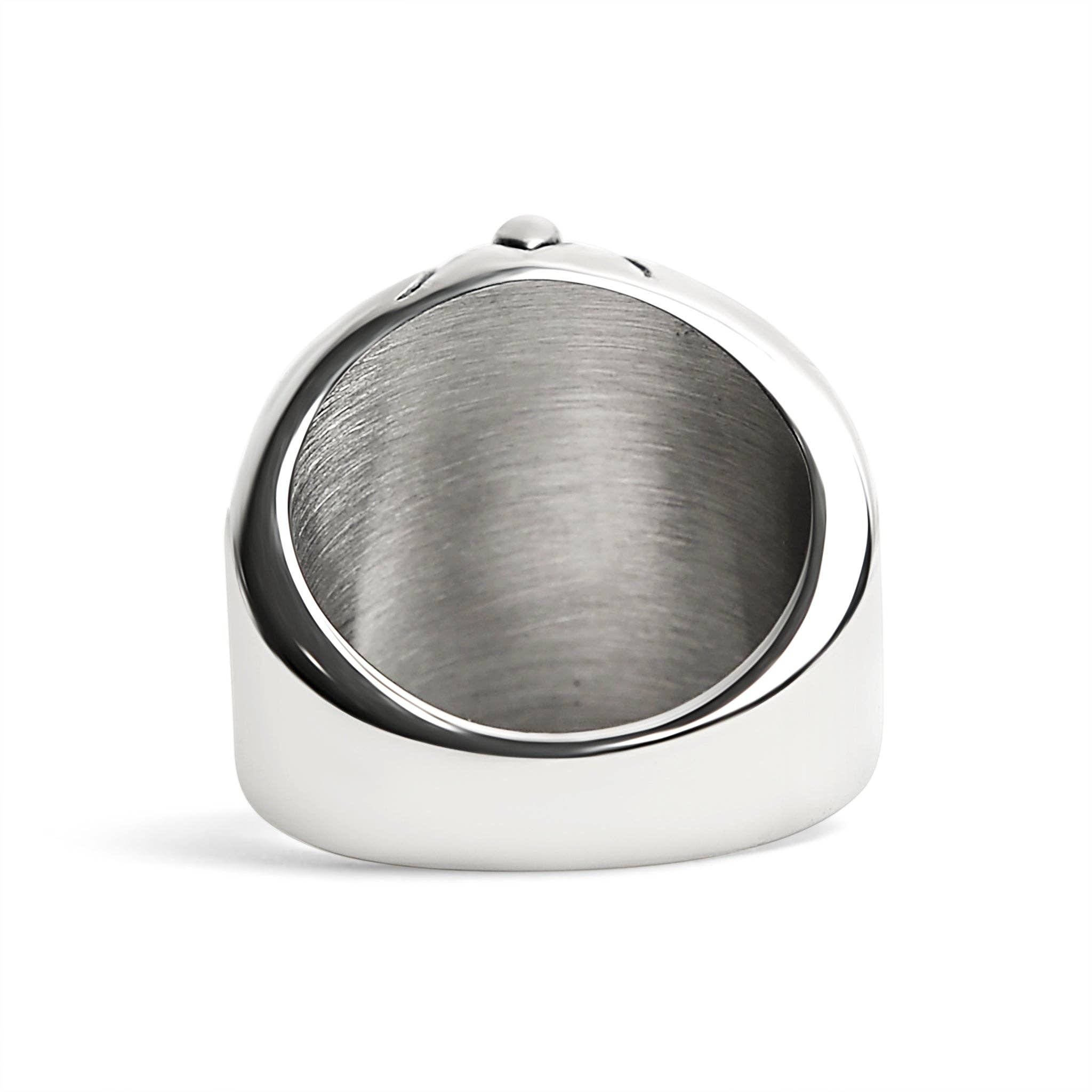 Anillo de calavera de acero inoxidable con detalles de araña y telaraña: 11