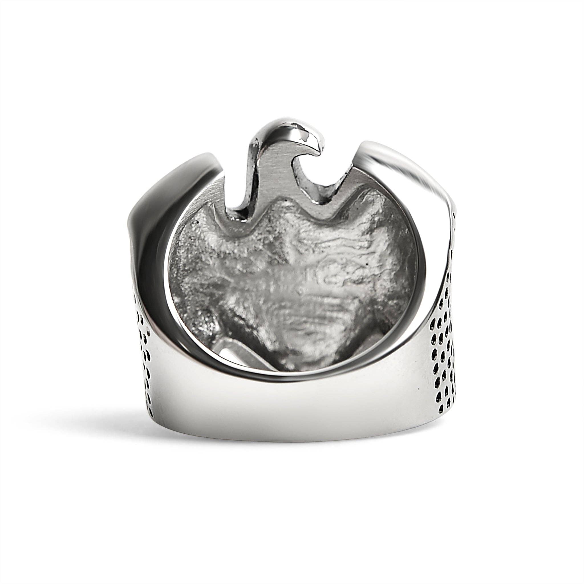 Anillo de acero inoxidable « AMERICAN BIKER » con águila: 10
