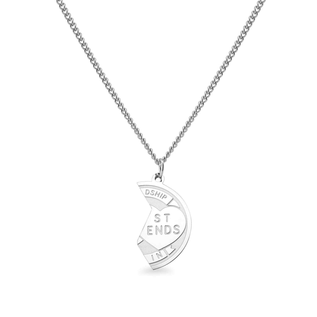 Collar de acero inoxidable con colgante de amistad para el mejor amigo