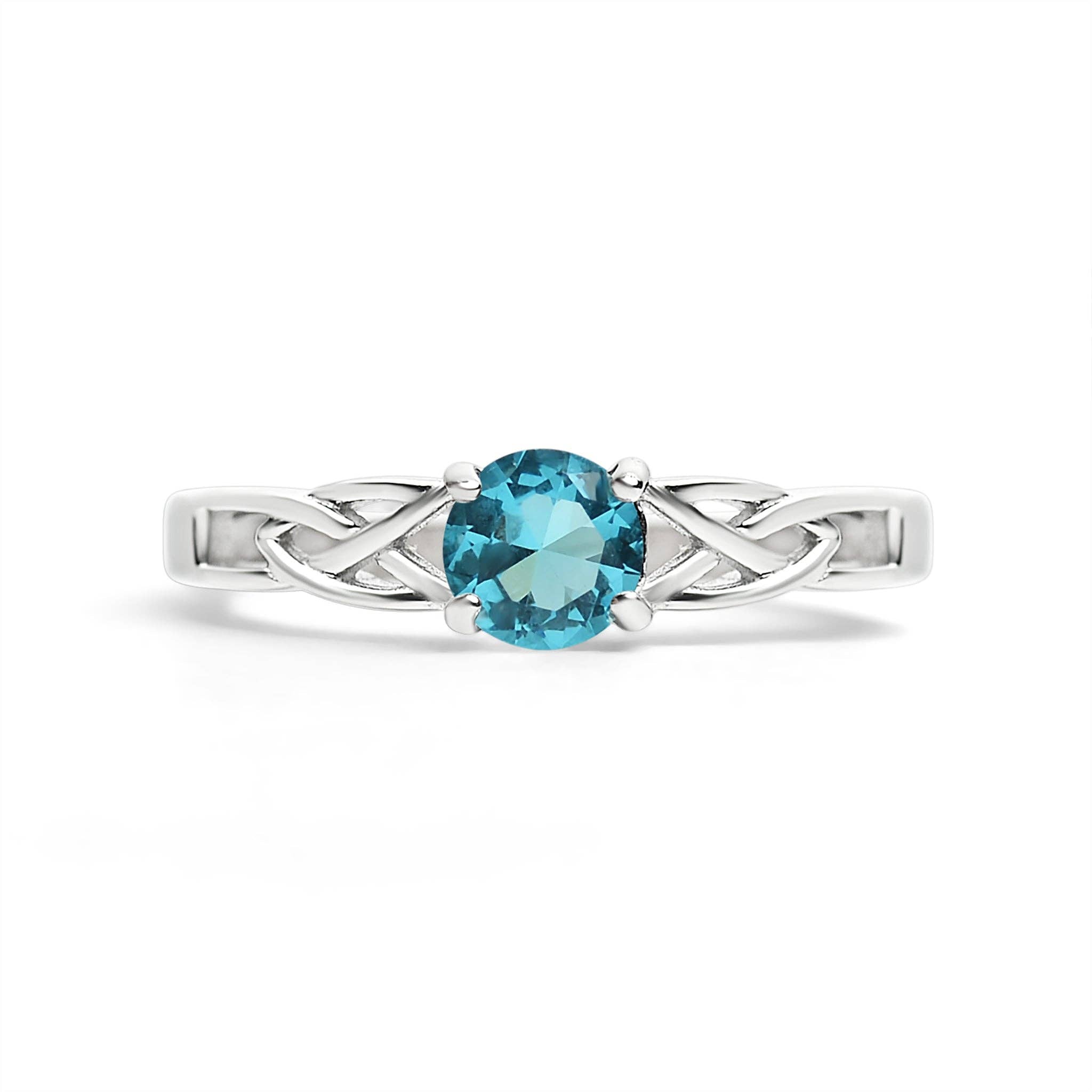 Anillo céltico con piedra de nacimiento de circonita cúbica en acero inoxidable: Septiembre / 7