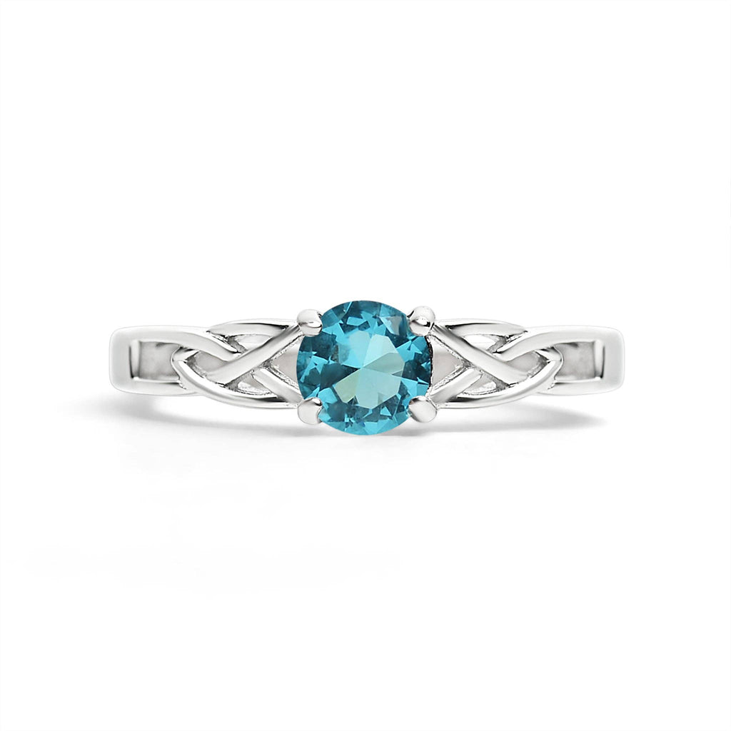Anillo céltico con piedra de nacimiento de circonita cúbica en acero inoxidable: Julio / 9
