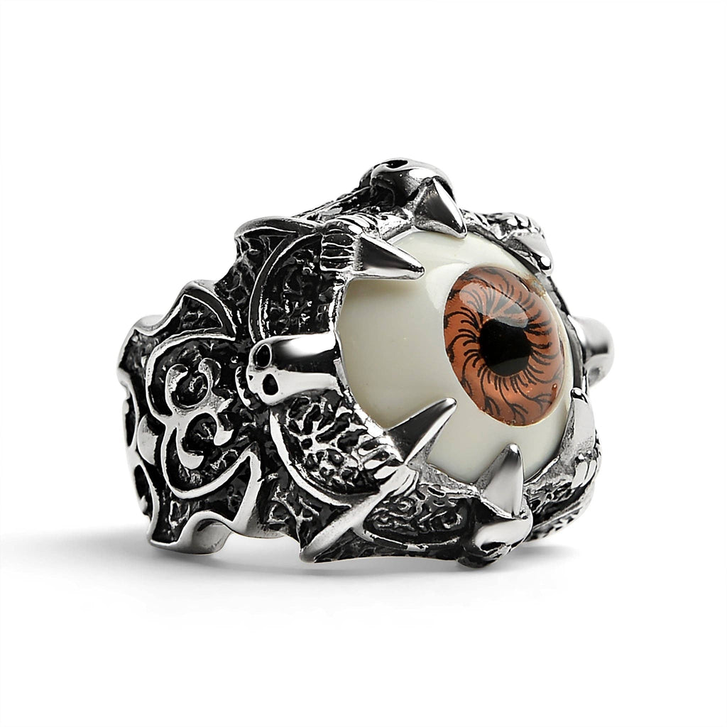 Anillo Gótico con Garra y Ojo Marrón: 13