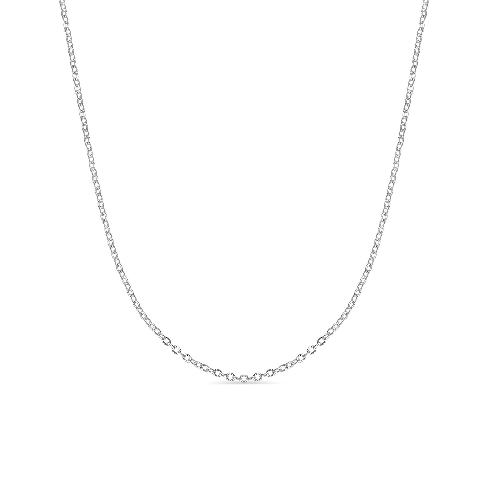 Collar cadena ovalada estriada de acero inoxidable: Acero inoxidable / 20+2"