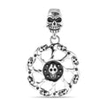 Colgante de rueda de la muerte con forma de calavera de acero inoxidable