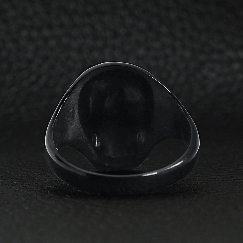 Anillo de acero inoxidable con forma de calavera negra: 5
