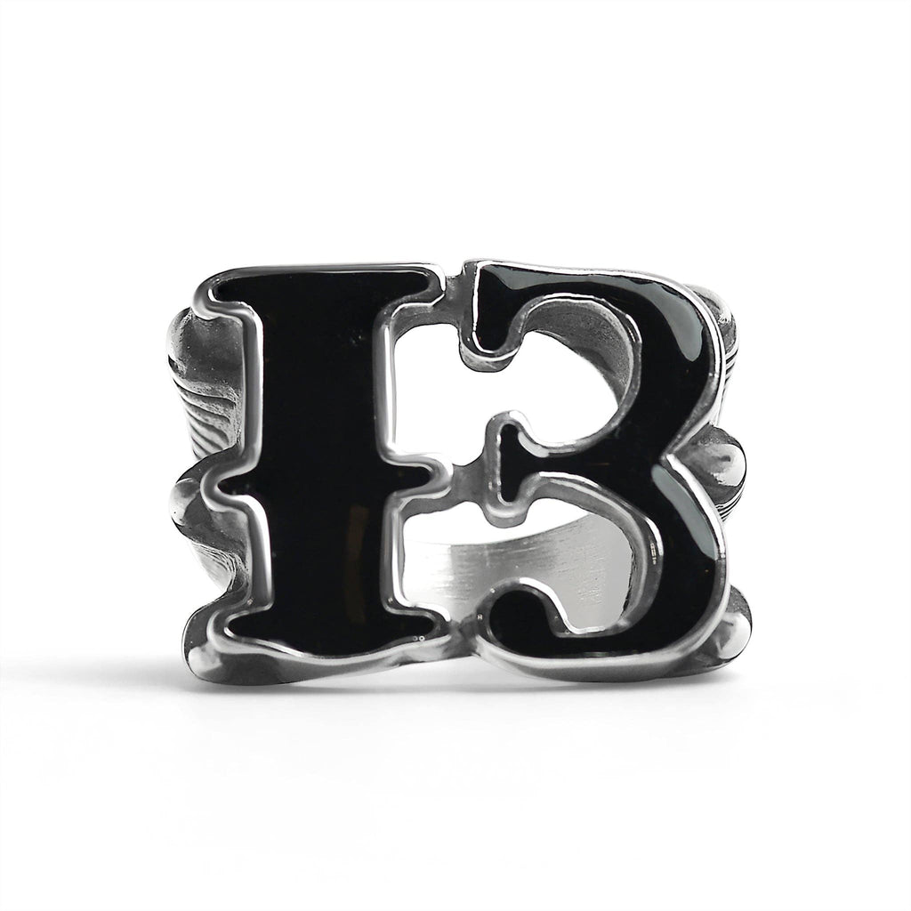Anillo sello gótico negro con garra de dragón y número "13" de acero inoxidable: 9