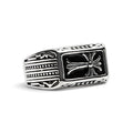 Anillo de acero inoxidable con forma de cruz detallada: 14