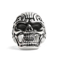 Anillo de Calavera Detallado de Acero Inoxidable: 9