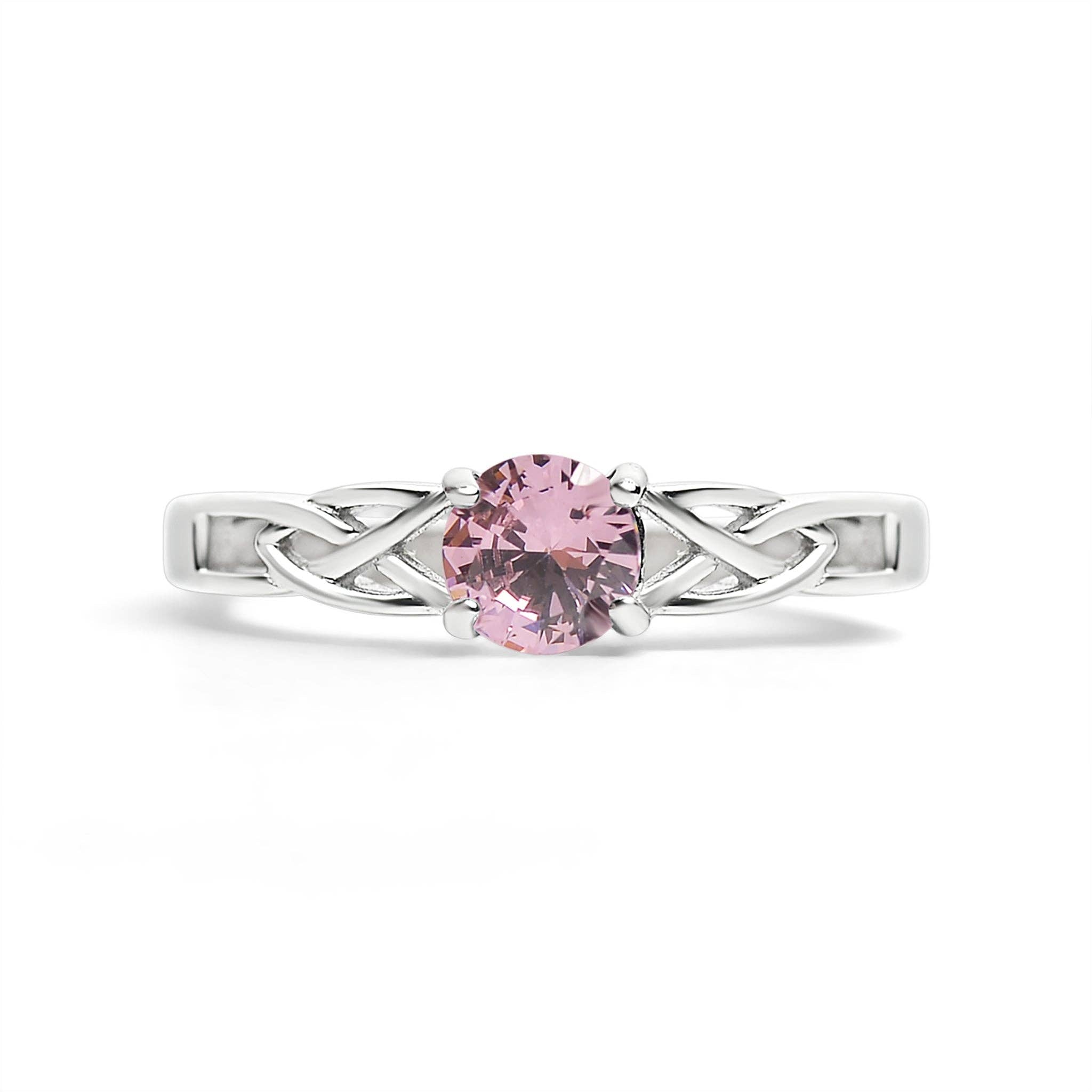 Anillo céltico con piedra de nacimiento de circonita cúbica en acero inoxidable: Septiembre / 7