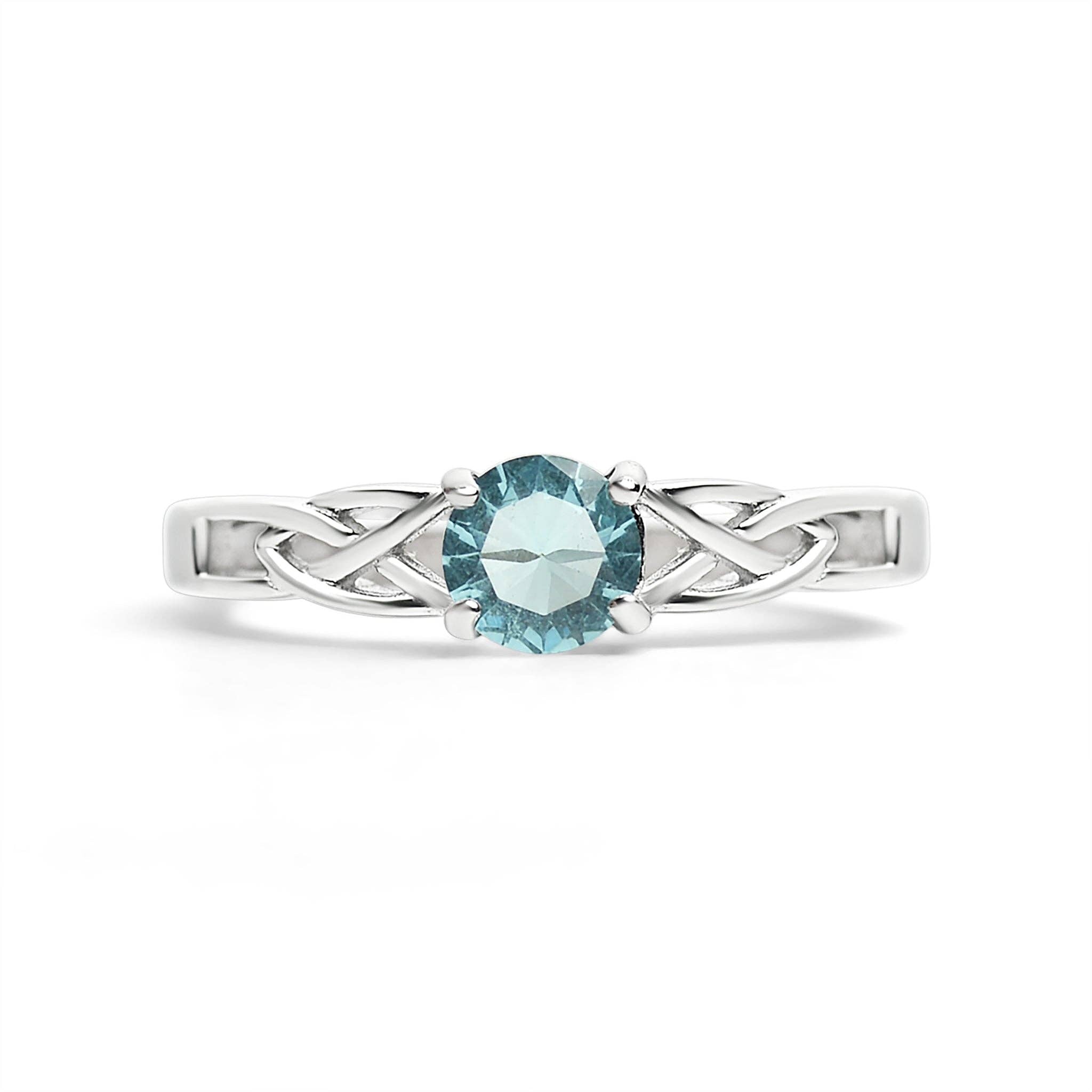Anillo céltico con piedra de nacimiento de circonita cúbica en acero inoxidable: Septiembre / 7