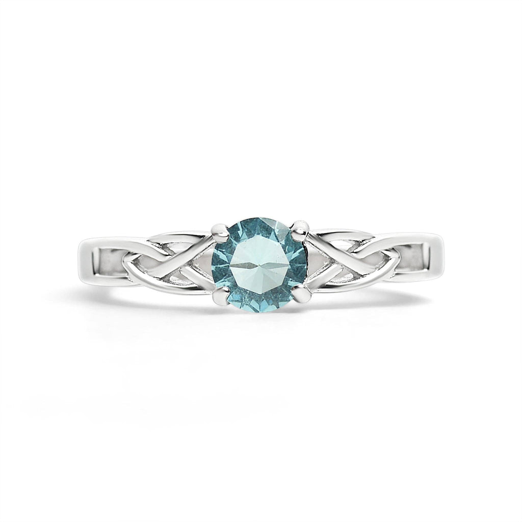 Anillo céltico con piedra de nacimiento de circonita cúbica en acero inoxidable: Octubre / 8