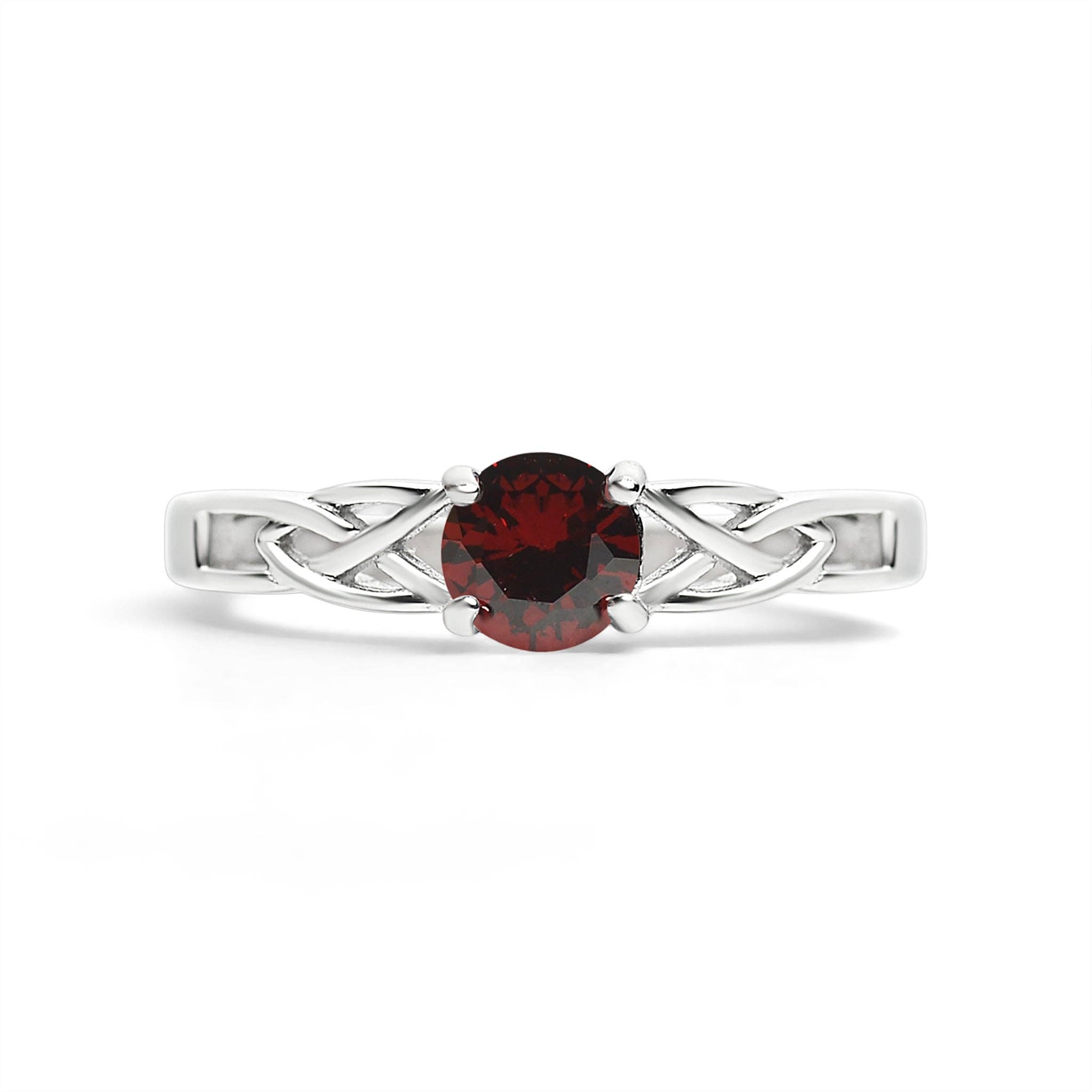 Anillo céltico con piedra de nacimiento de circonita cúbica en acero inoxidable: Octubre / 8