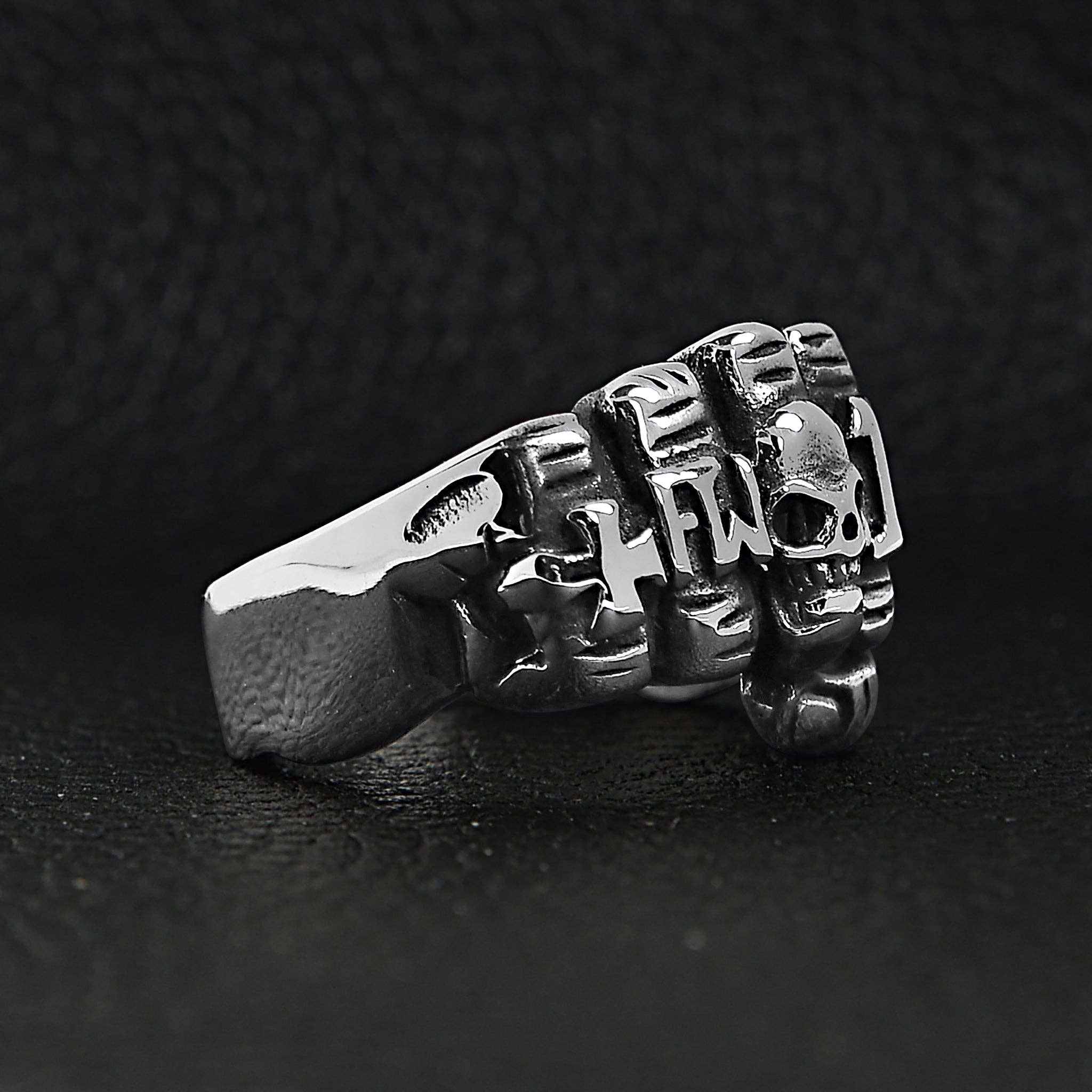 Anillo de puño de acero inoxidable para motociclistas: 12