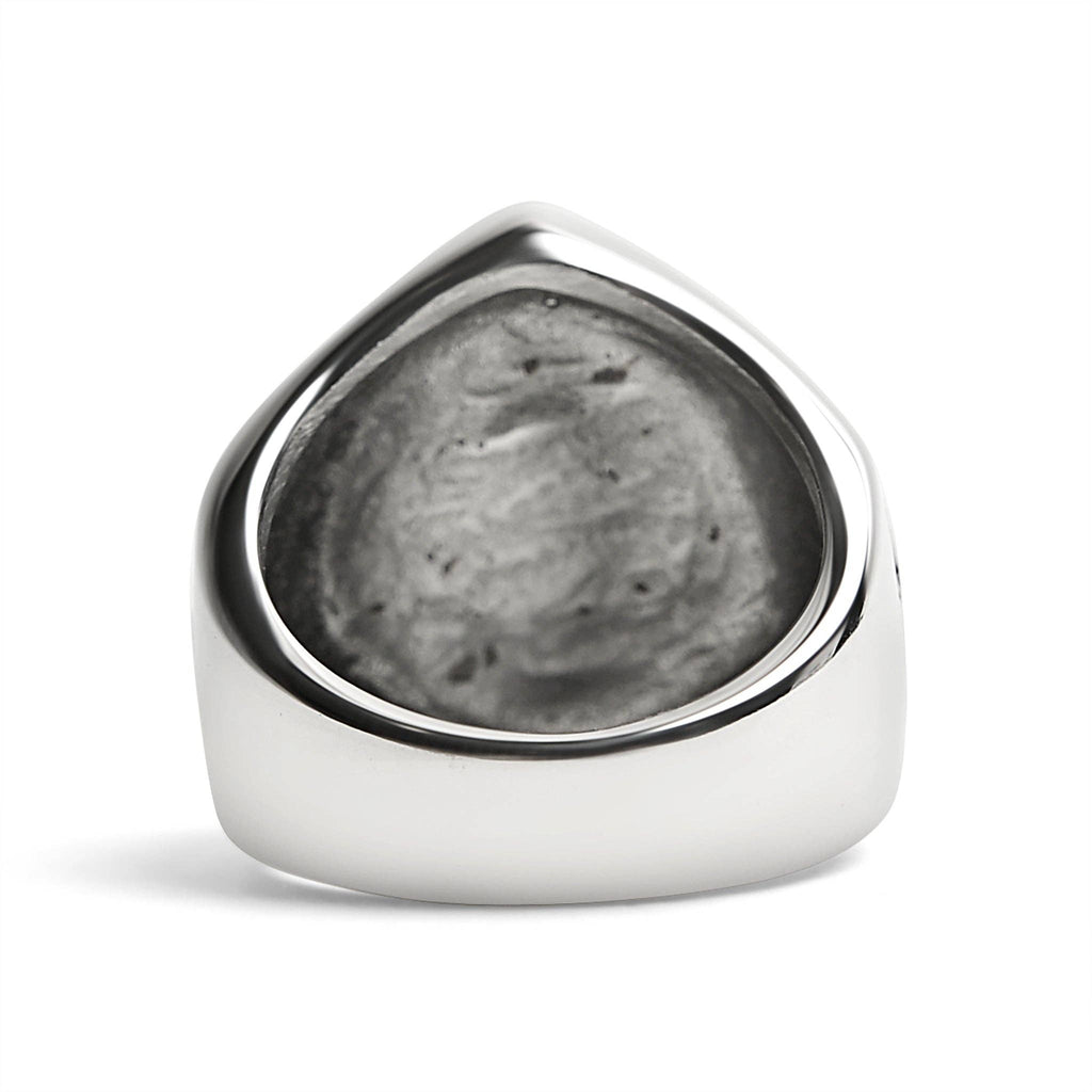 Anillo de sello Lucky «7" de acero inoxidable con detalles en forma de calavera: 9