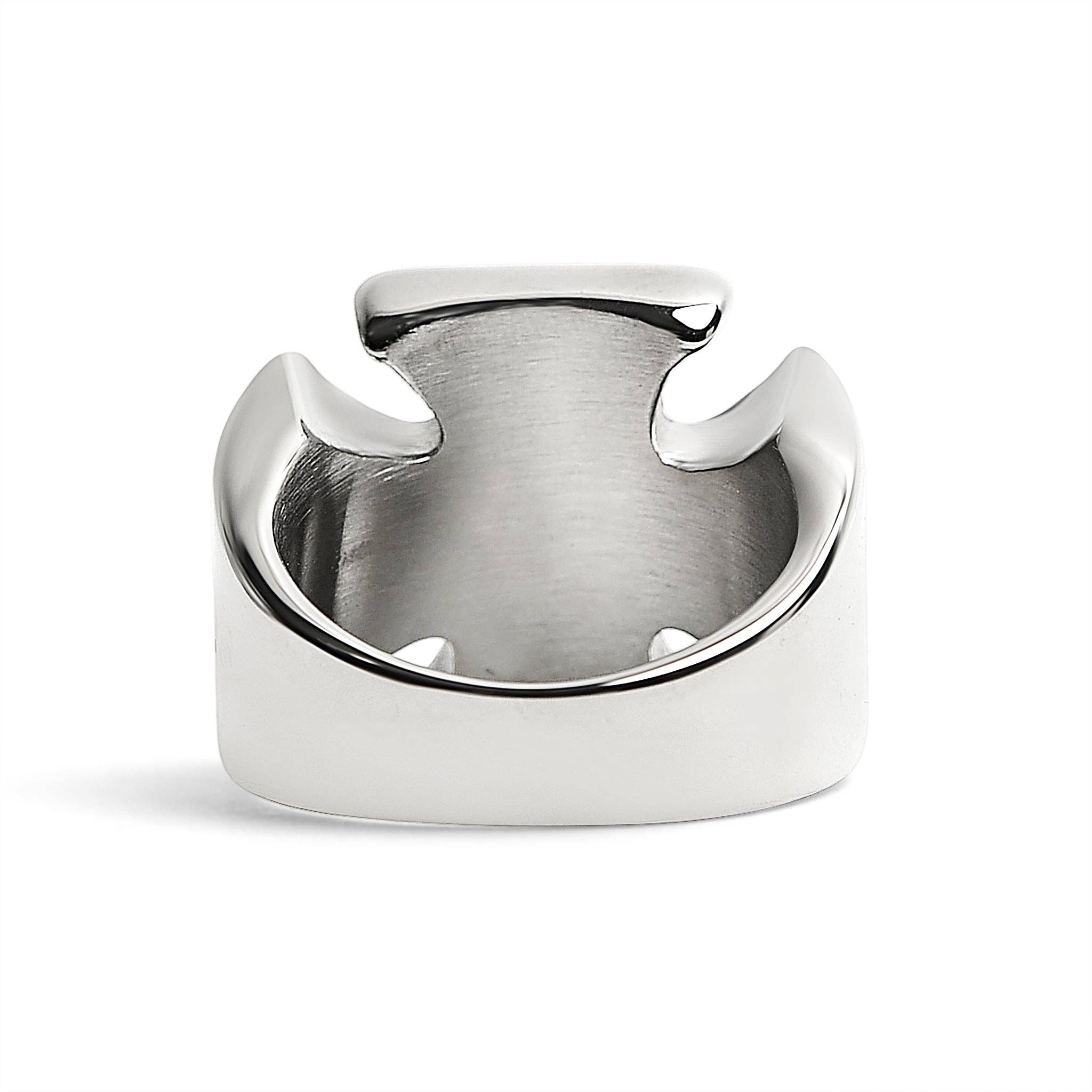 Anillo de acero inoxidable con forma de cruz maltesa con calavera pulida: 10