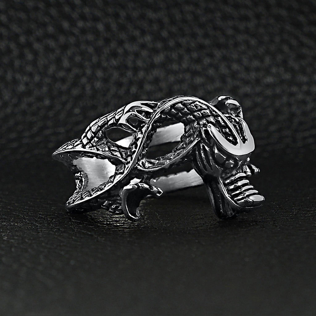 Anillo de dragón oriental de acero inoxidable: 14