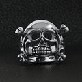 Anillo de acero inoxidable con calavera y tibias cruzadas: 8
