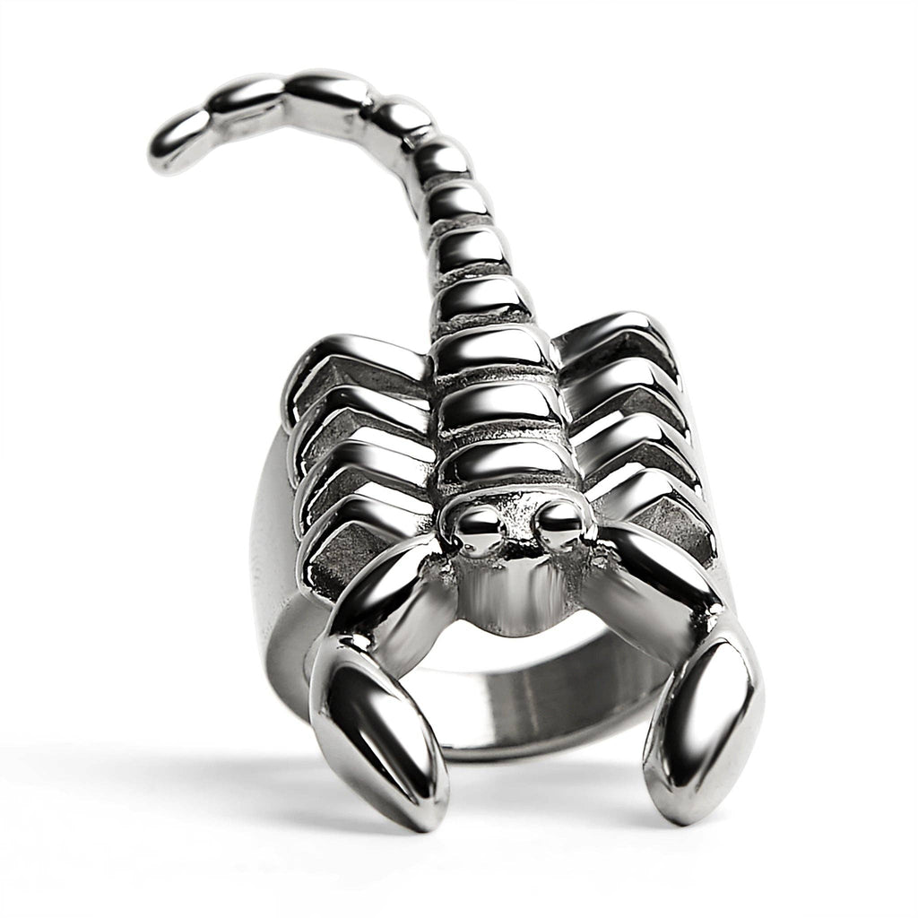 Anillo de acero inoxidable con revestimiento PVD en forma de escorpión para hombre: Acero inoxidable / 10