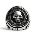 Anillo de acero inoxidable con forma de calavera de filigrana grande: 11