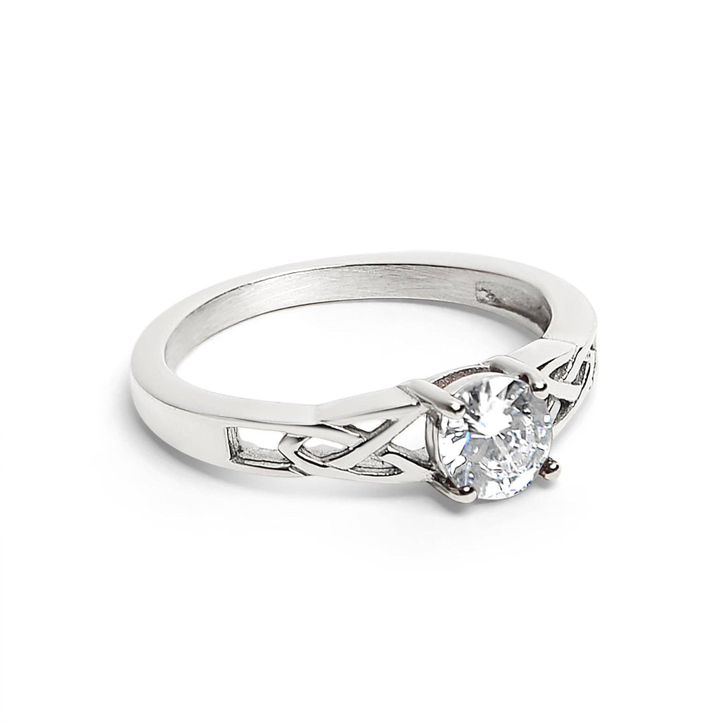 Anillo céltico con piedra de nacimiento de circonita cúbica en acero inoxidable: Septiembre / 7