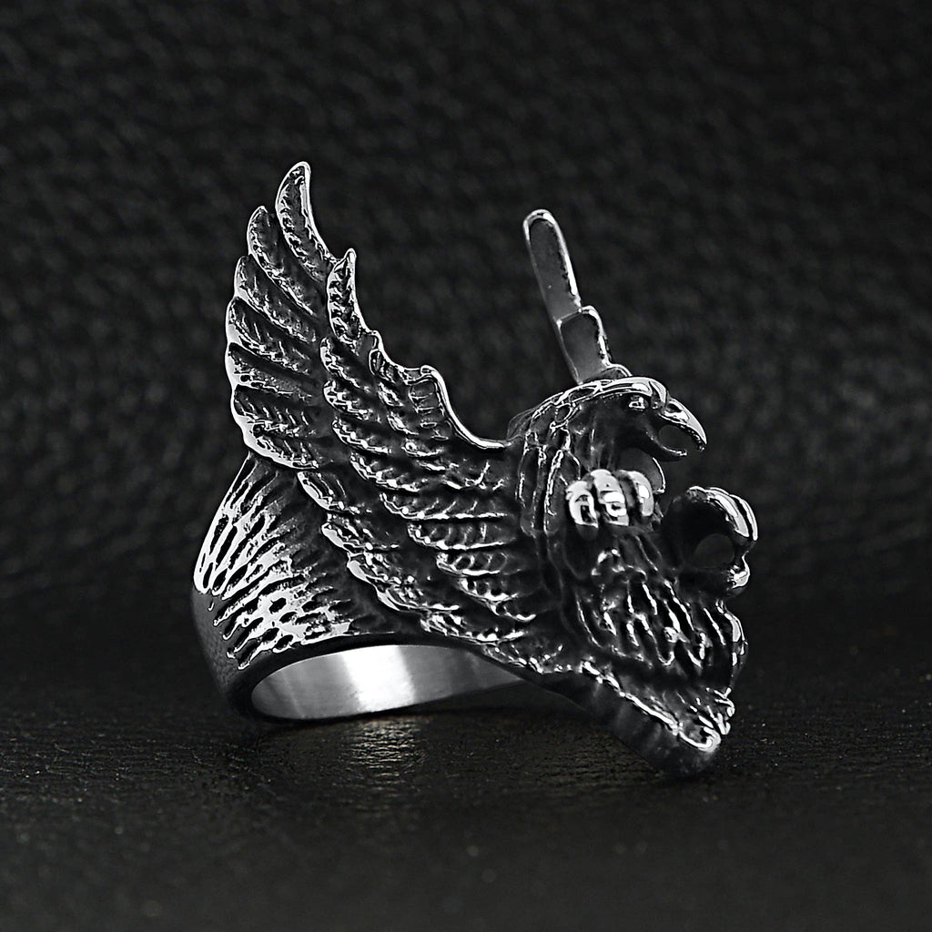 Anillo de águila voladora de acero inoxidable: 10