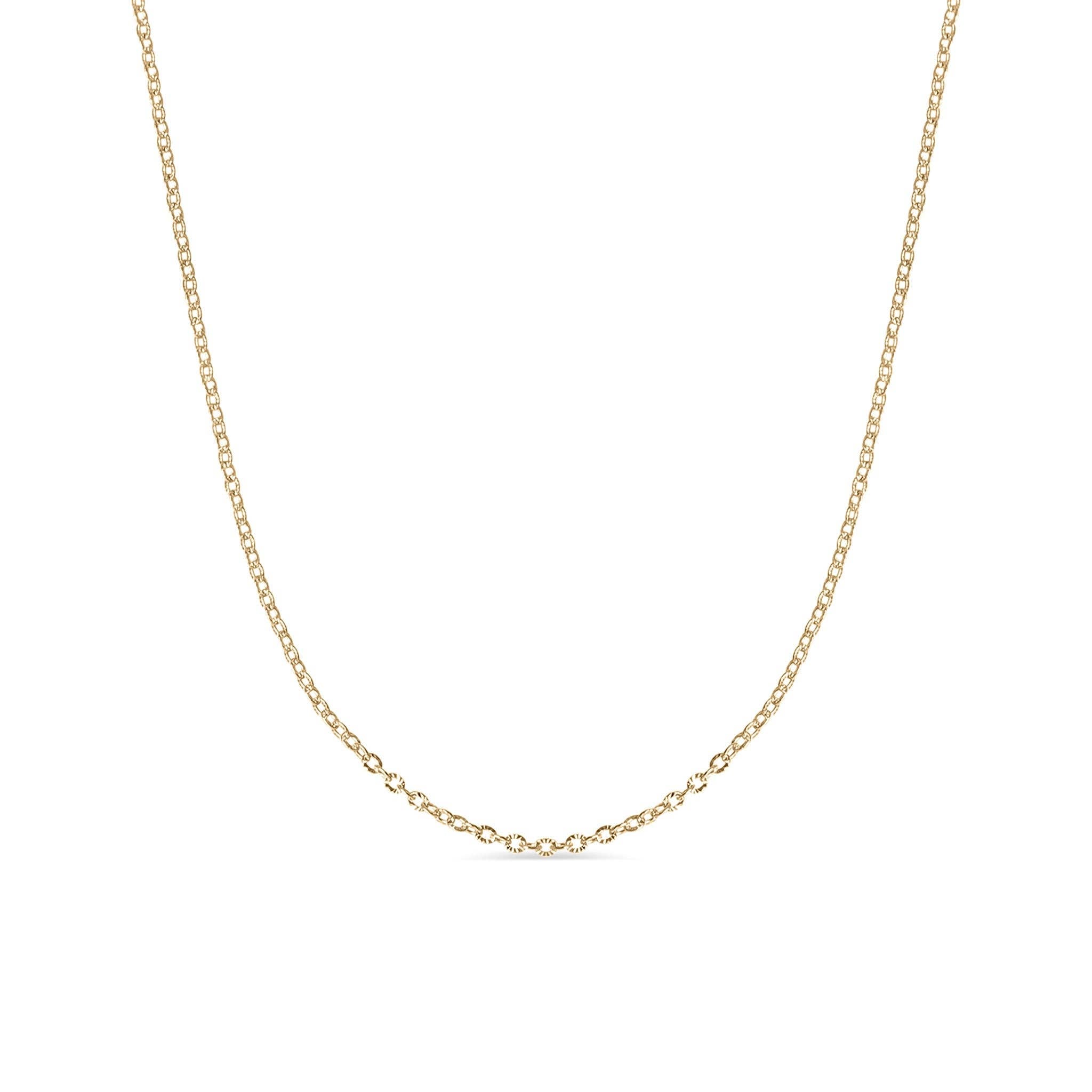 Collar cadena ovalada estriada de acero inoxidable: Acero inoxidable / 20+2"