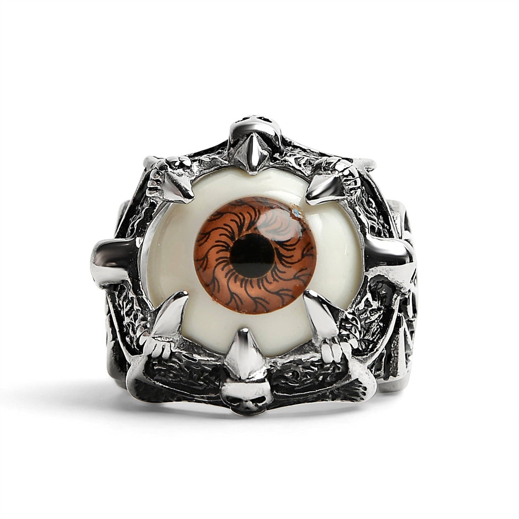 Anillo Gótico con Garra y Ojo Marrón: 13