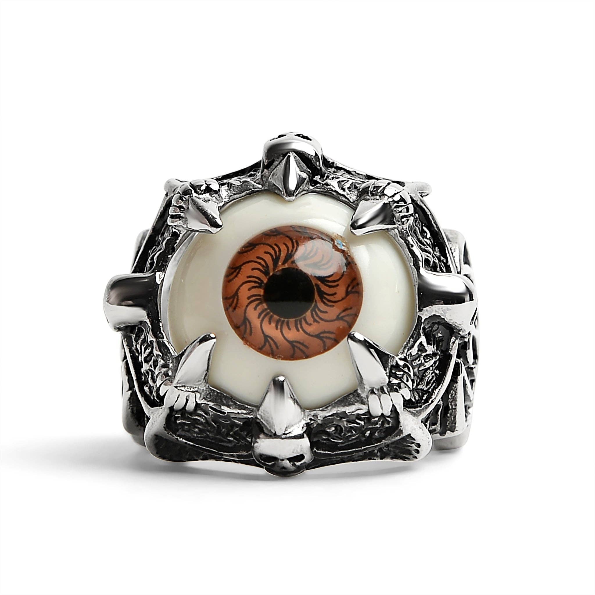 Anillo Gótico con Garra y Ojo Marrón: 13