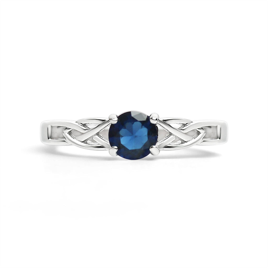 Anillo céltico con piedra de nacimiento de circonita cúbica en acero inoxidable: Julio / 9