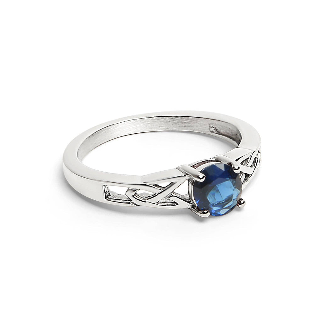 Anillo céltico con piedra de nacimiento de circonita cúbica en acero inoxidable: Octubre / 8