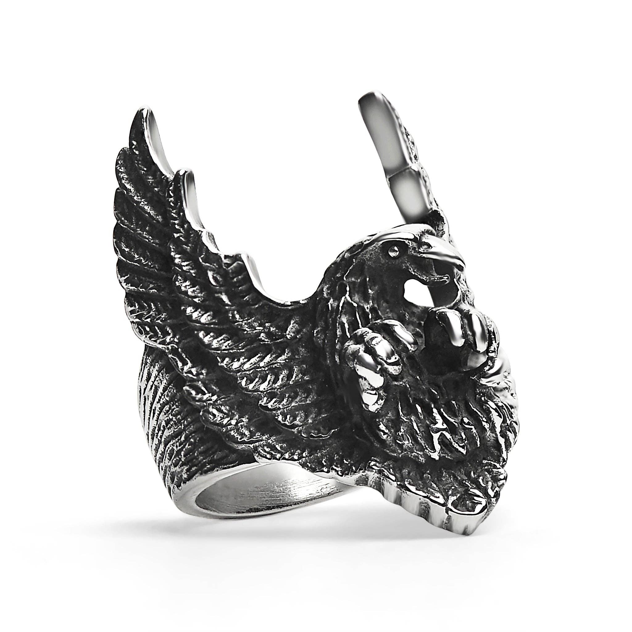 Anillo de águila voladora de acero inoxidable: 10
