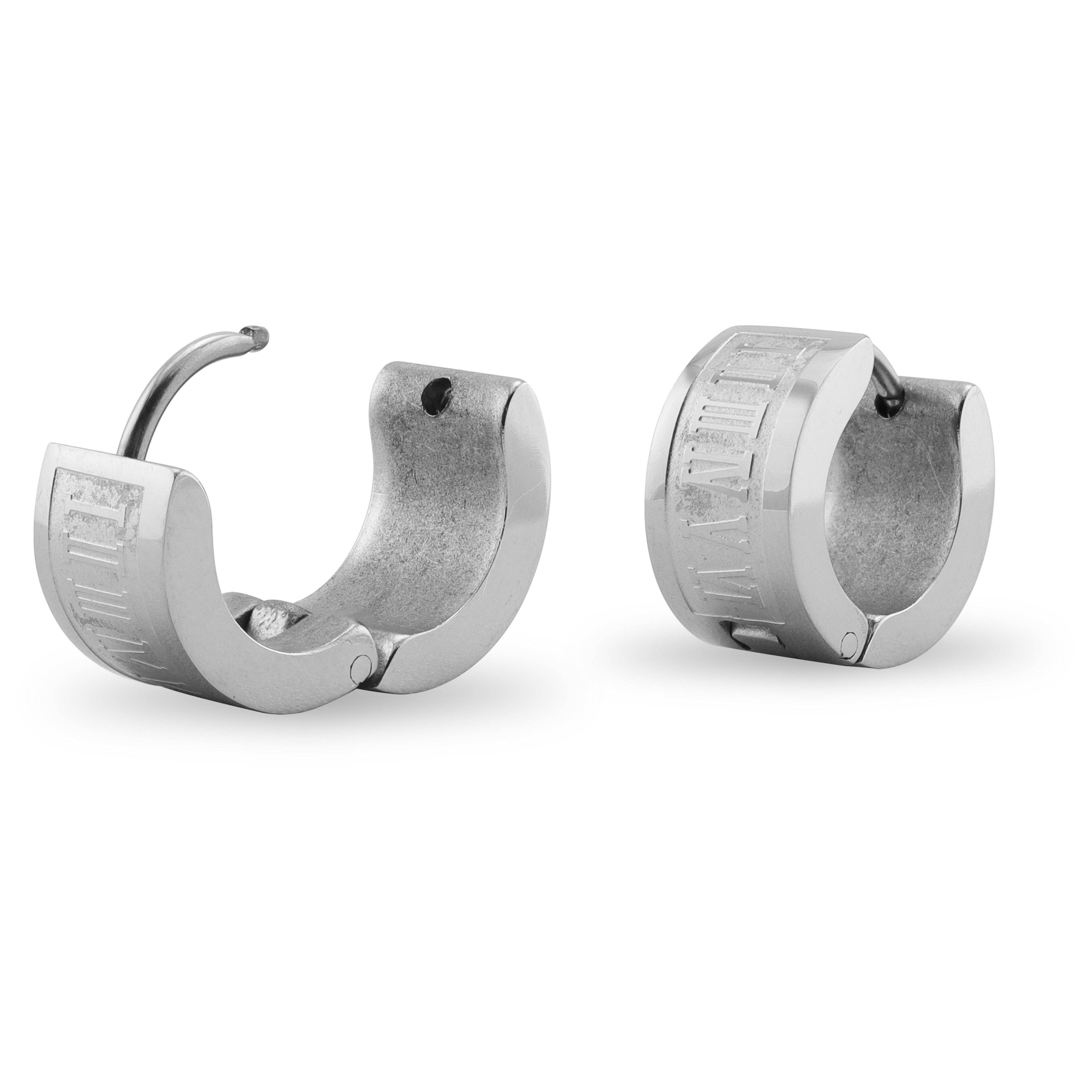 Aros de aro con bisagras con números romanos de acero inoxidable
