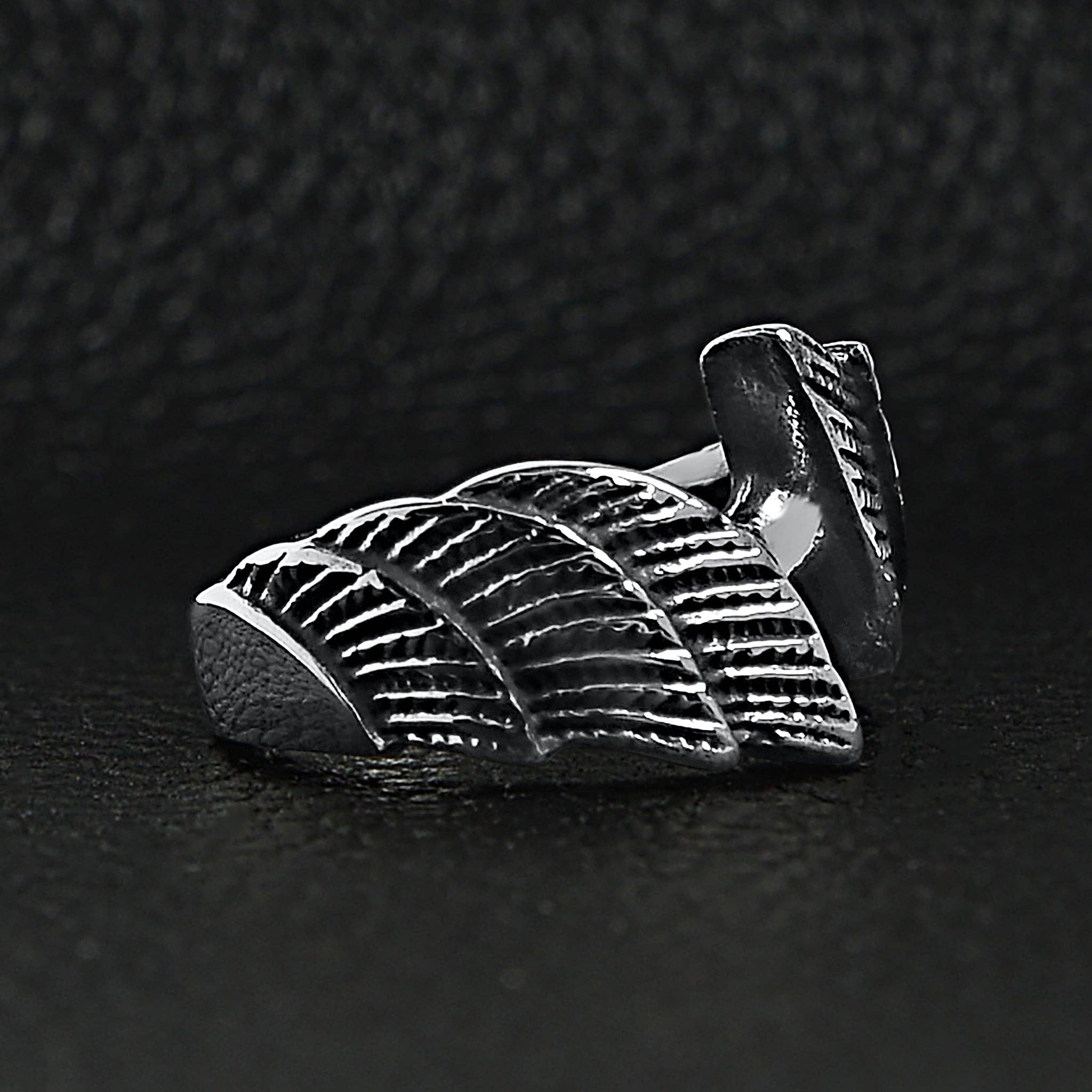Anillo de alas de ángel de acero inoxidable: 6