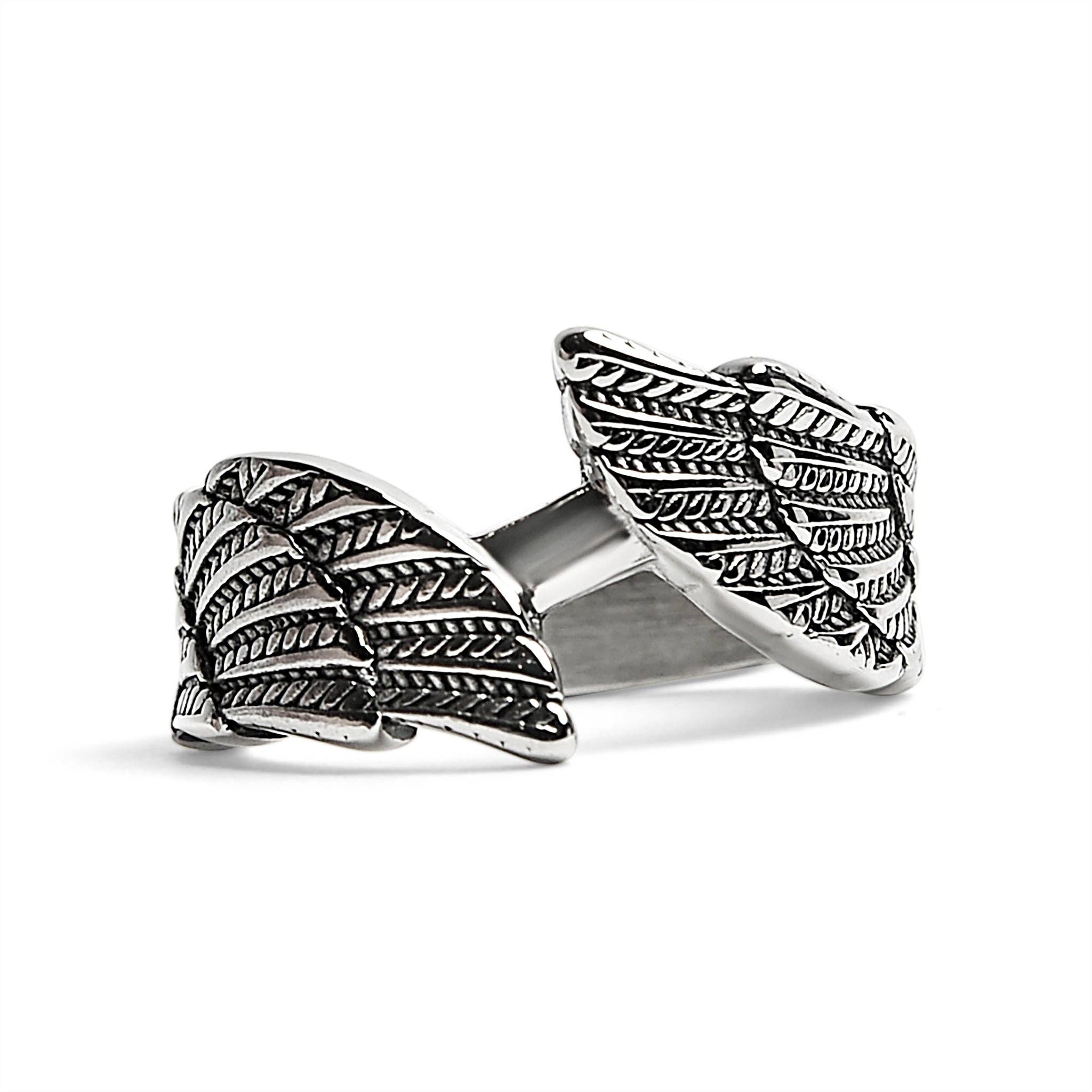Anillo de alas de ángel de acero inoxidable: 6