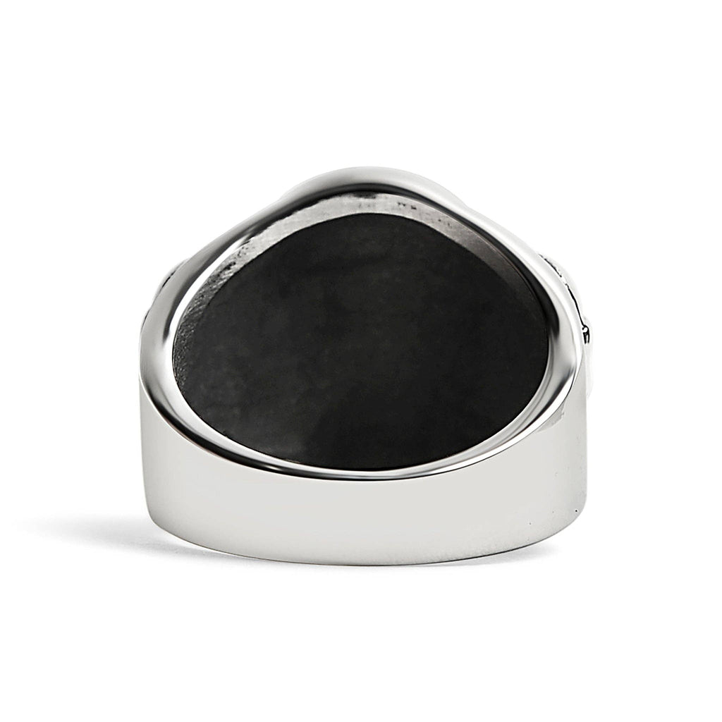 Anillo con tres calaveras agrietadas y pulidas de acero inoxidable: 6