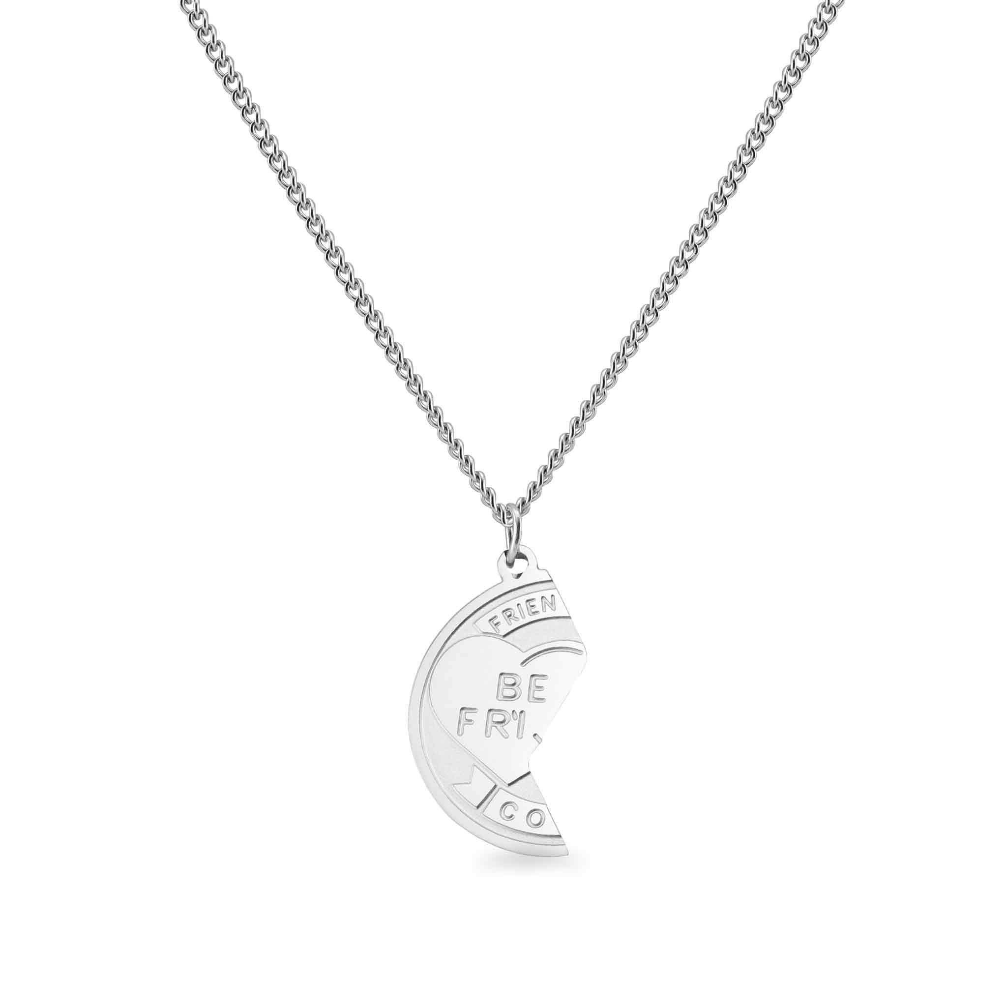 Collar de acero inoxidable con colgante de amistad para el mejor amigo