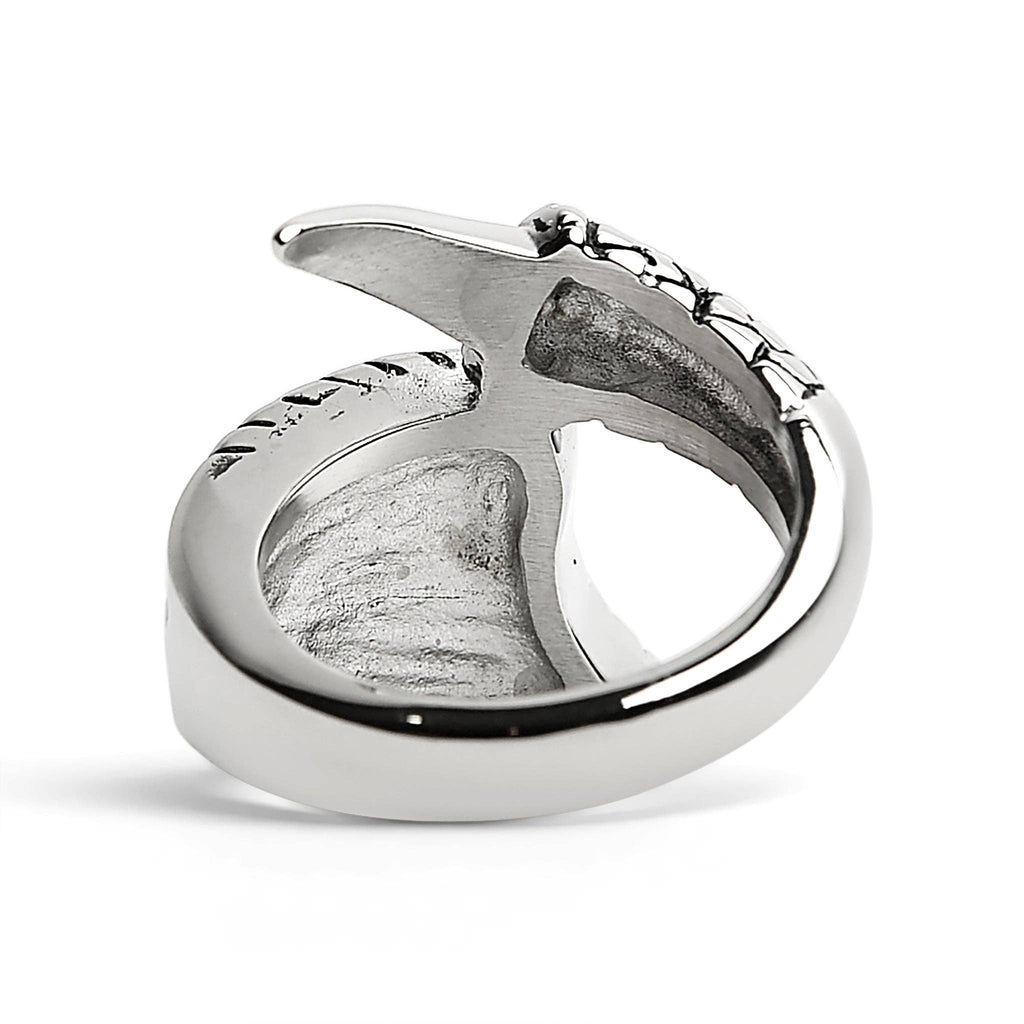 Anillo de acero inoxidable con garra de dragón y ala de ángel: 10