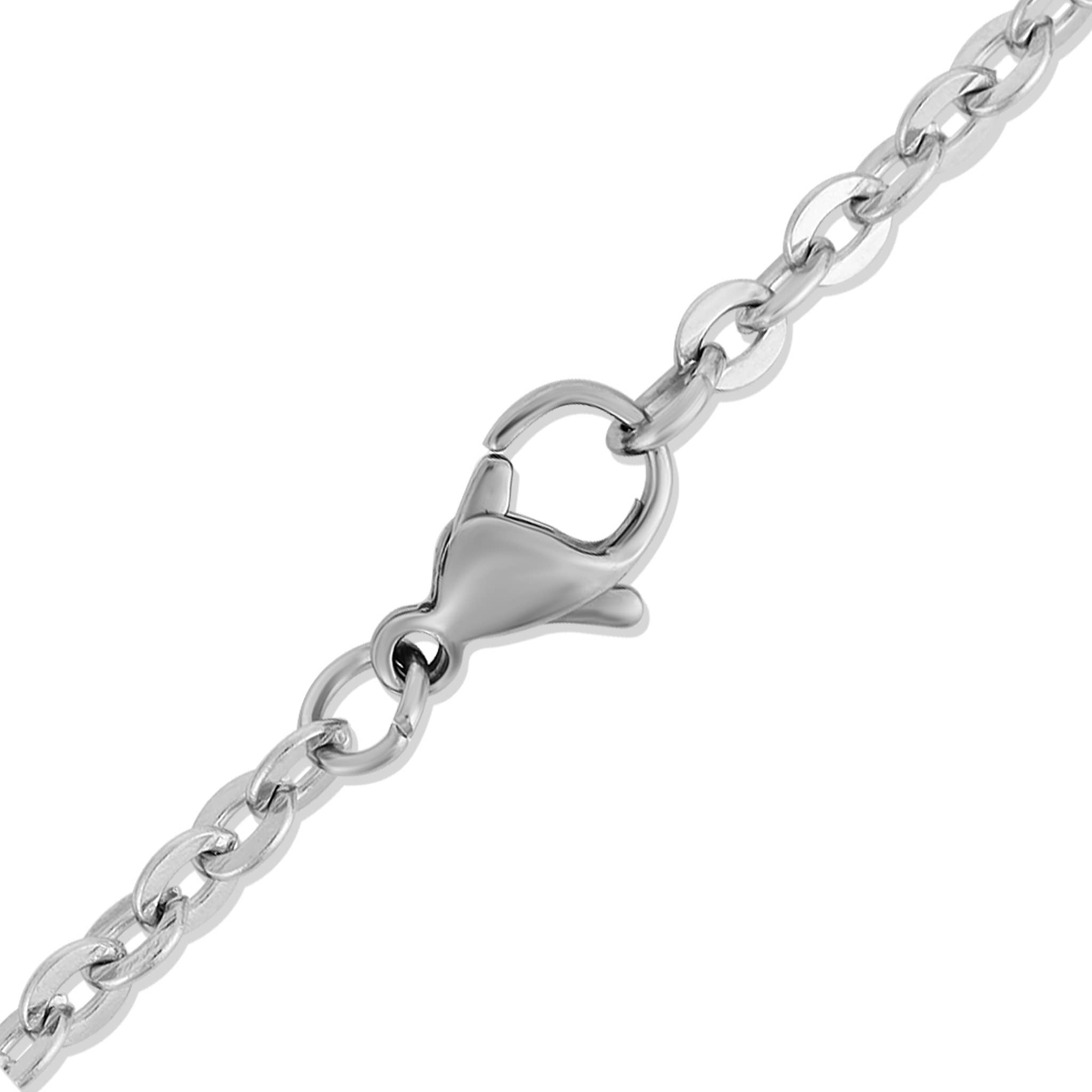 Cadena ovalada de acero inoxidable con cierre de langosta: 24" / 2mm
