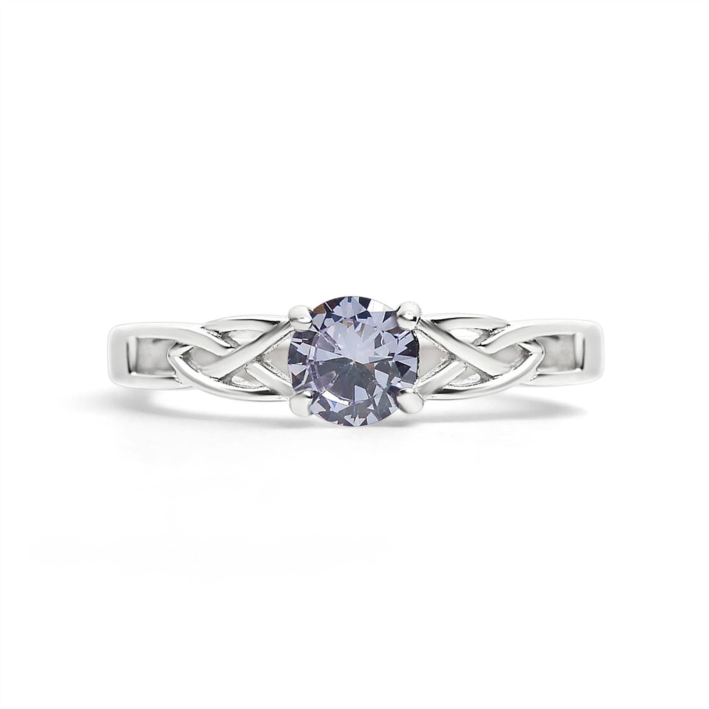 Anillo céltico con piedra de nacimiento de circonita cúbica en acero inoxidable: Octubre / 8
